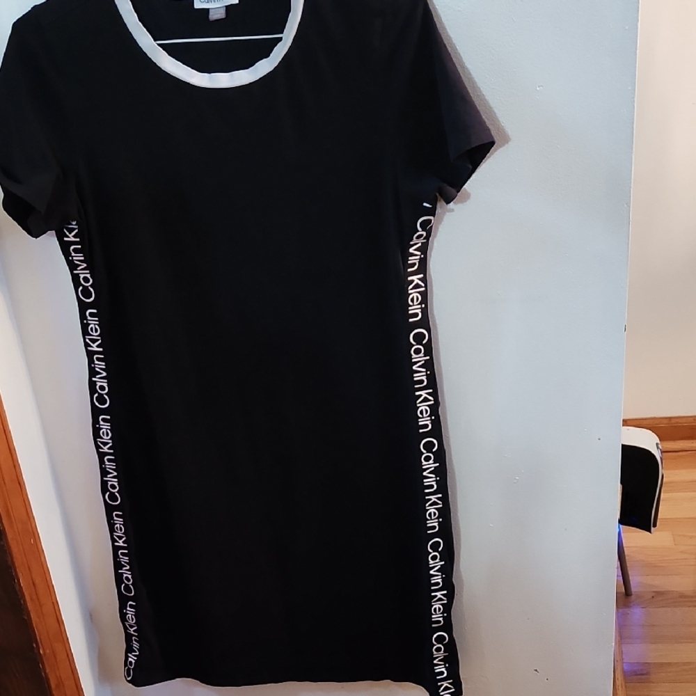 Calvin Klein Black Dress with White Trim